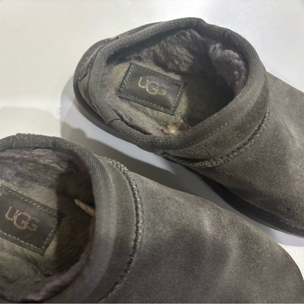 UGG Charcoal Suede Slippers